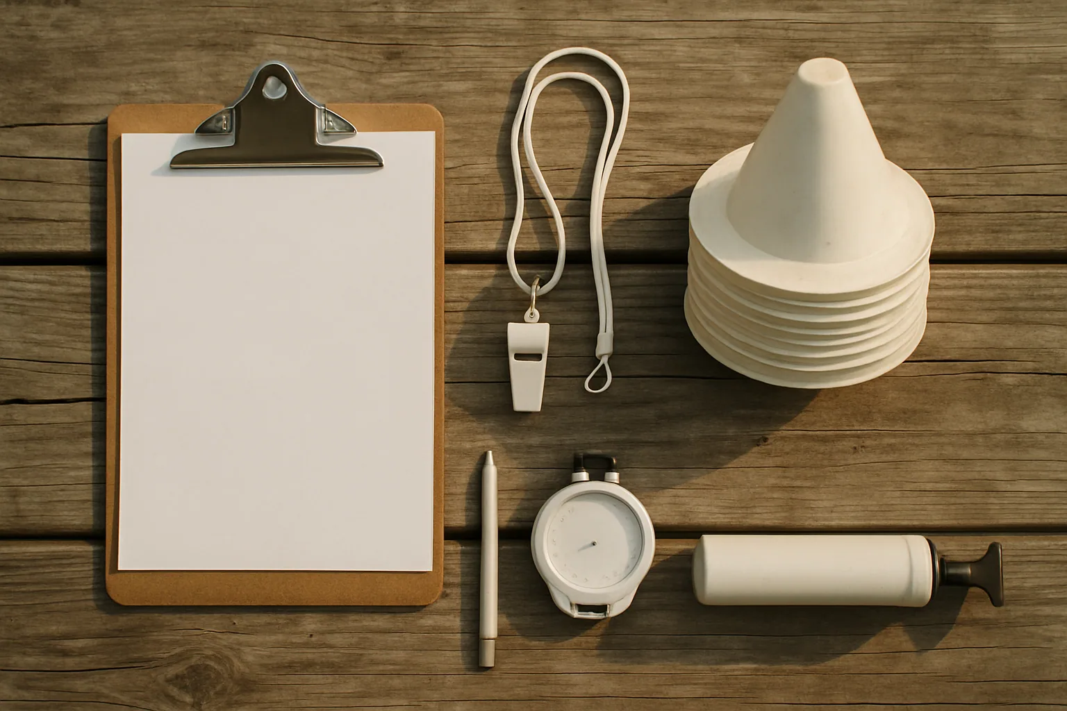 A youth sports gear bag and equipment arranged for a parent checklist.